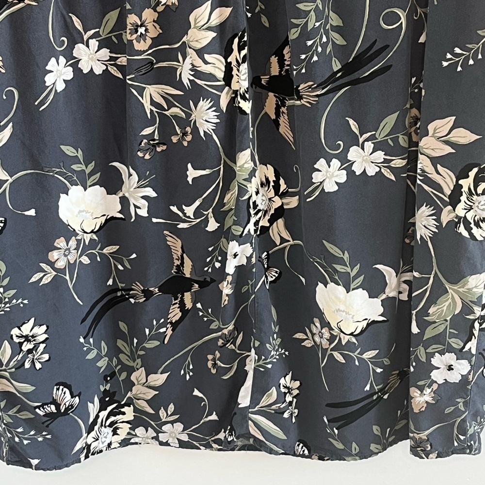 Old Navy Floral Bell Sleeve Shift Dress Birds Butterfly Size Large Cottagecore - Picture 11 of 15